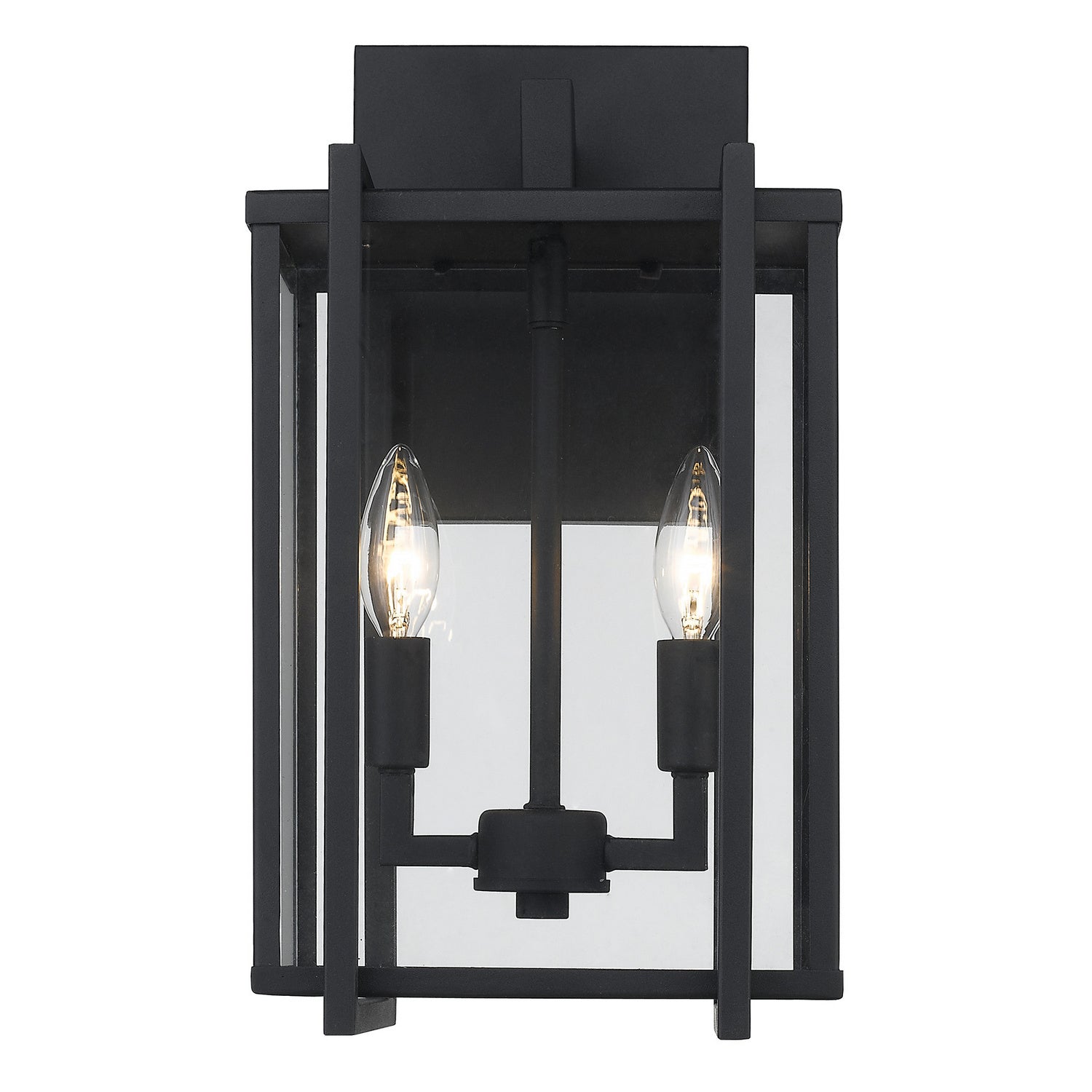 Golden - 6071-OWM NB-CLR - Two Light Outdoor Wall Sconce - Tribeca - Natural Black