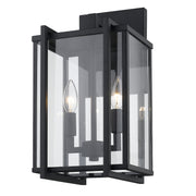 Golden - 6071-OWM NB-CLR - Two Light Outdoor Wall Sconce - Tribeca - Natural Black