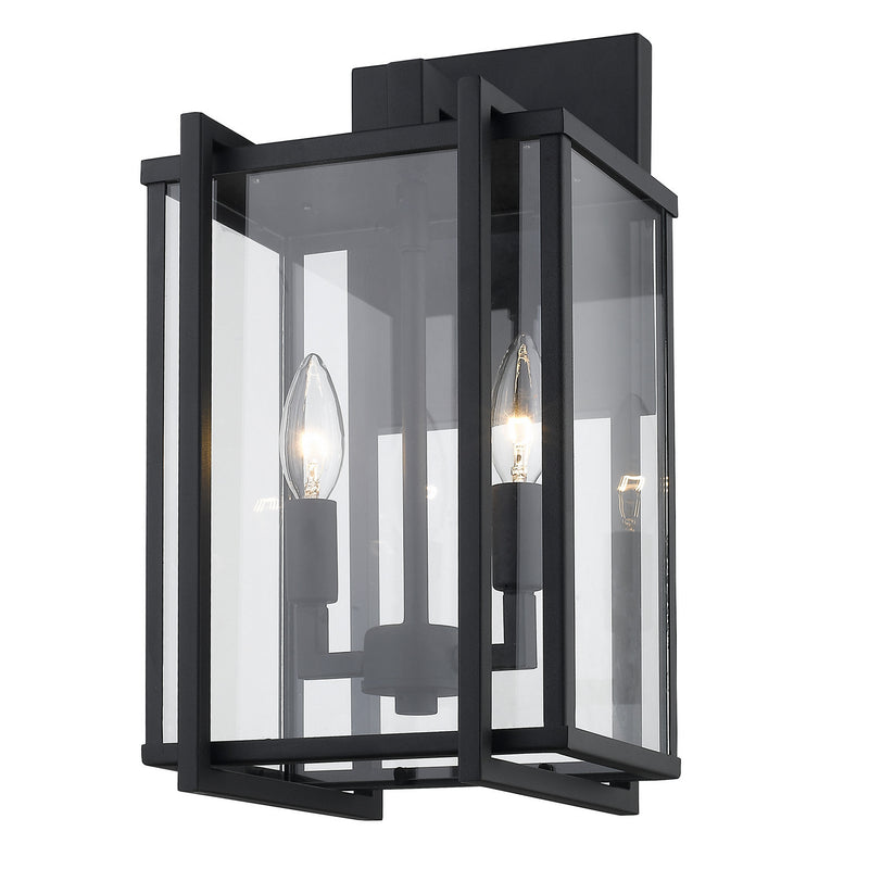 Golden - 6071-OWM NB-CLR - Two Light Outdoor Wall Sconce - Tribeca - Natural Black