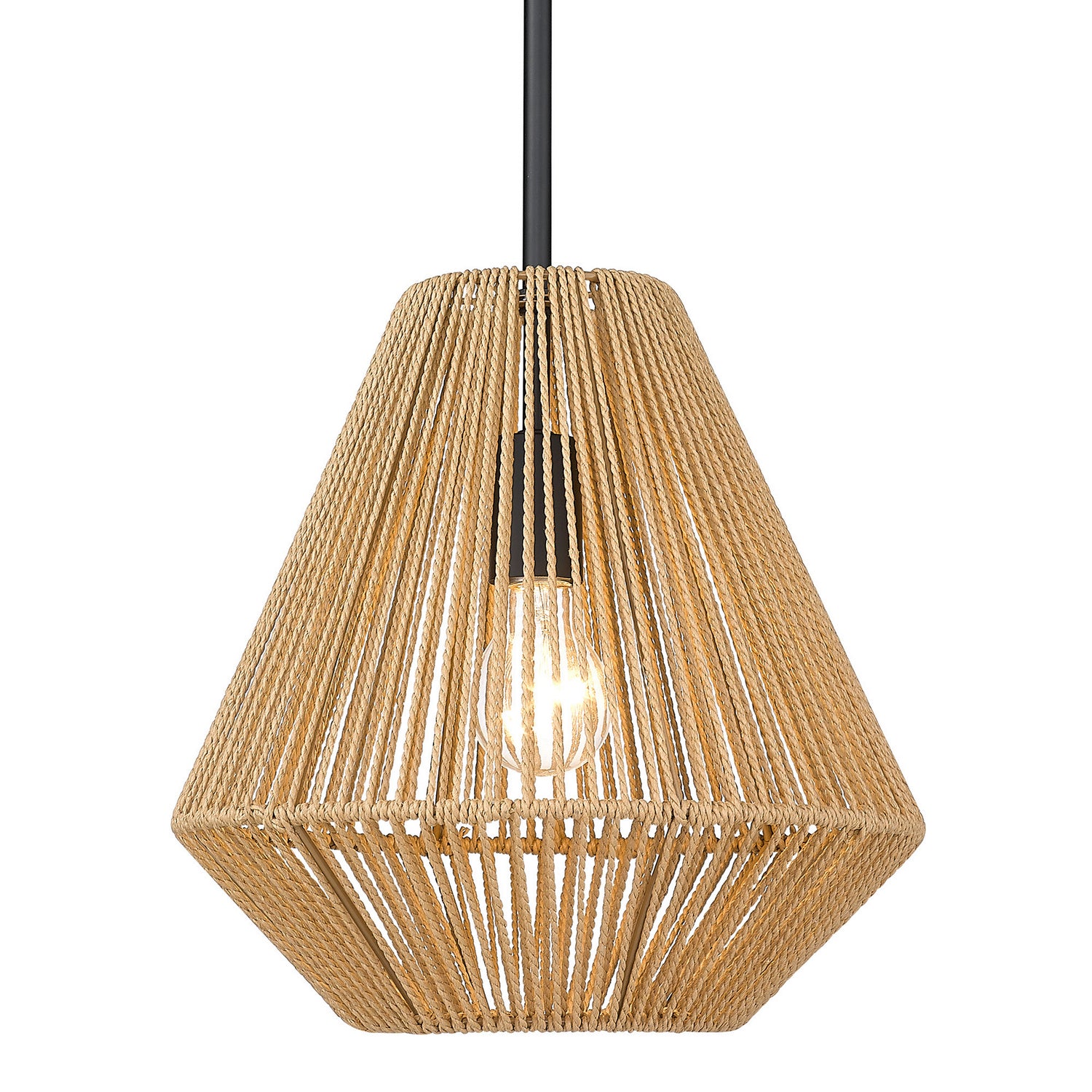 Golden - 6937-M BLK-NR - One Light Pendant - Valentina - Matte Black