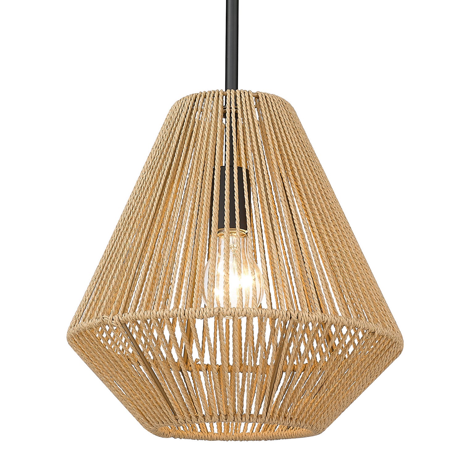 Golden - 6937-M BLK-NR - One Light Pendant - Valentina - Matte Black