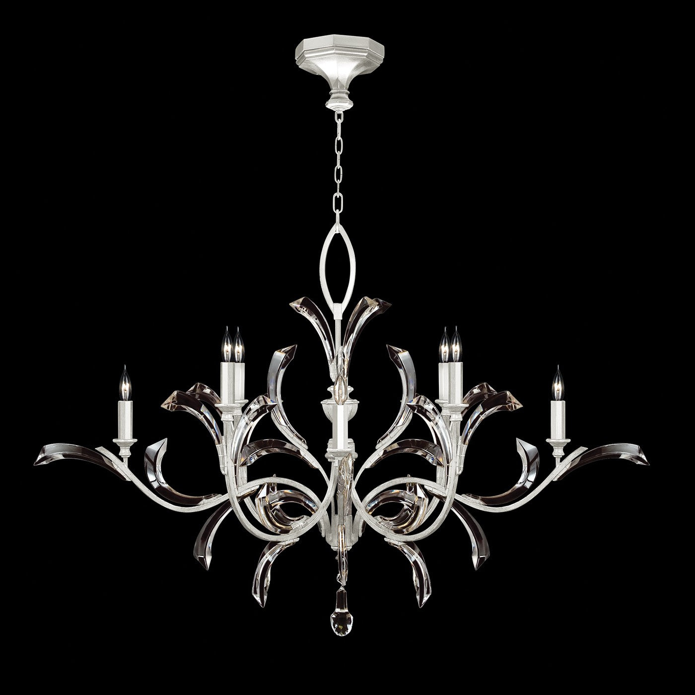 Fine Art - 701240-SF4 - Eight Light Chandelier - Beveled Arcs - Silver