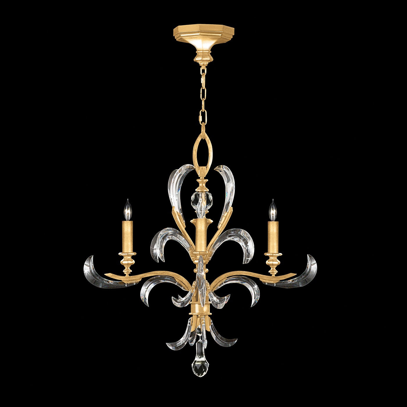 Fine Art - 701540-SF3 - Four Light Chandelier - Beveled Arcs - Gold