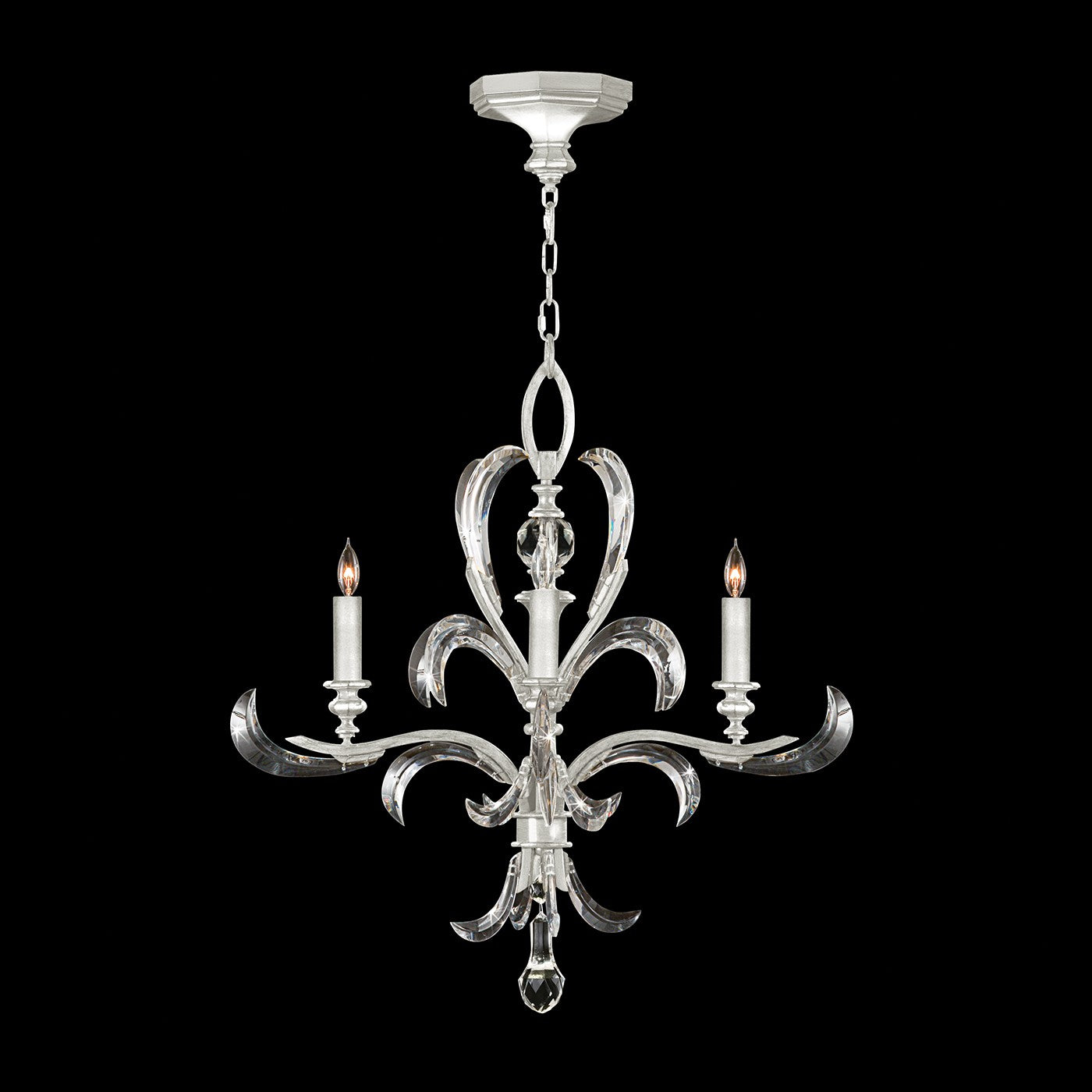 Fine Art - 701540-SF4 - Four Light Chandelier - Beveled Arcs - Silver