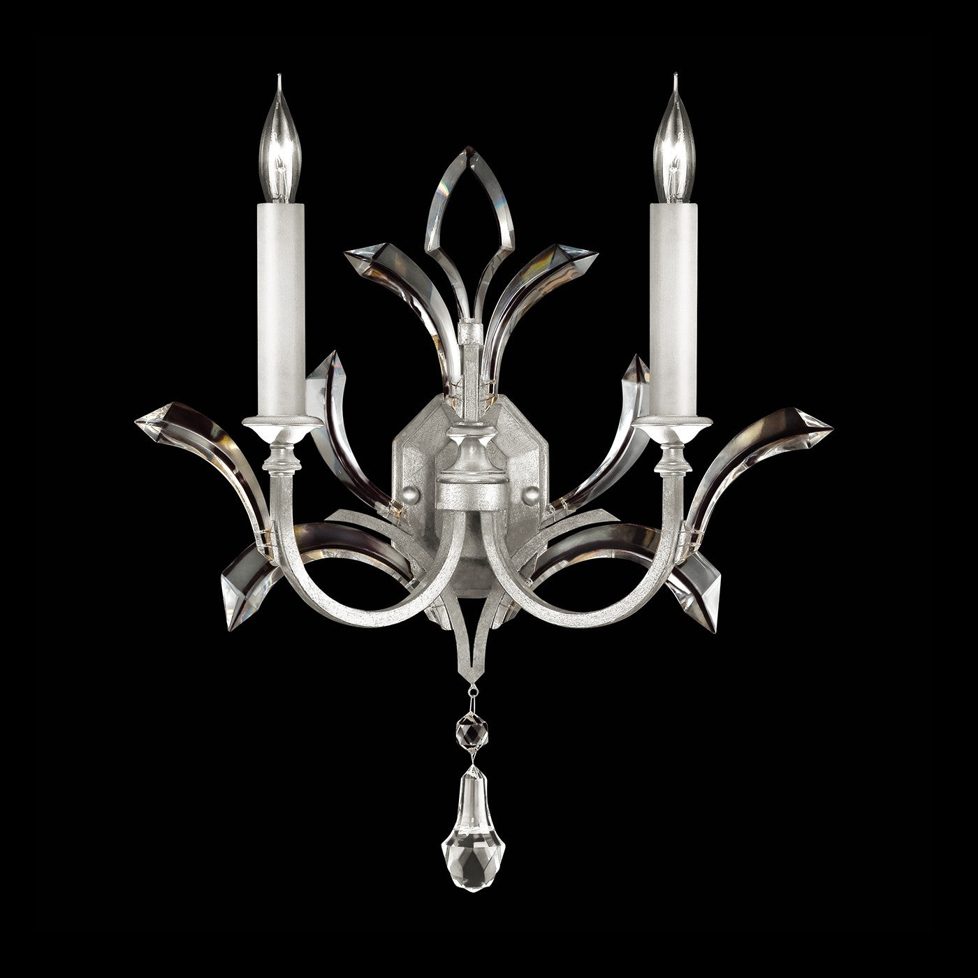 Fine Art Handcrafted Lighting - 701850-SF4 - Two Light Wall Sconce - Beveled Arcs - Silver
