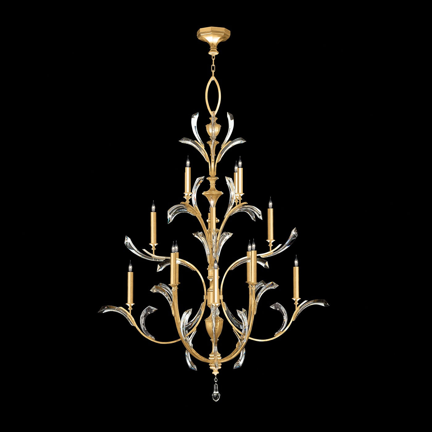 Fine Art - 702040-SF3 - 16 Light Chandelier - Beveled Arcs - Gold