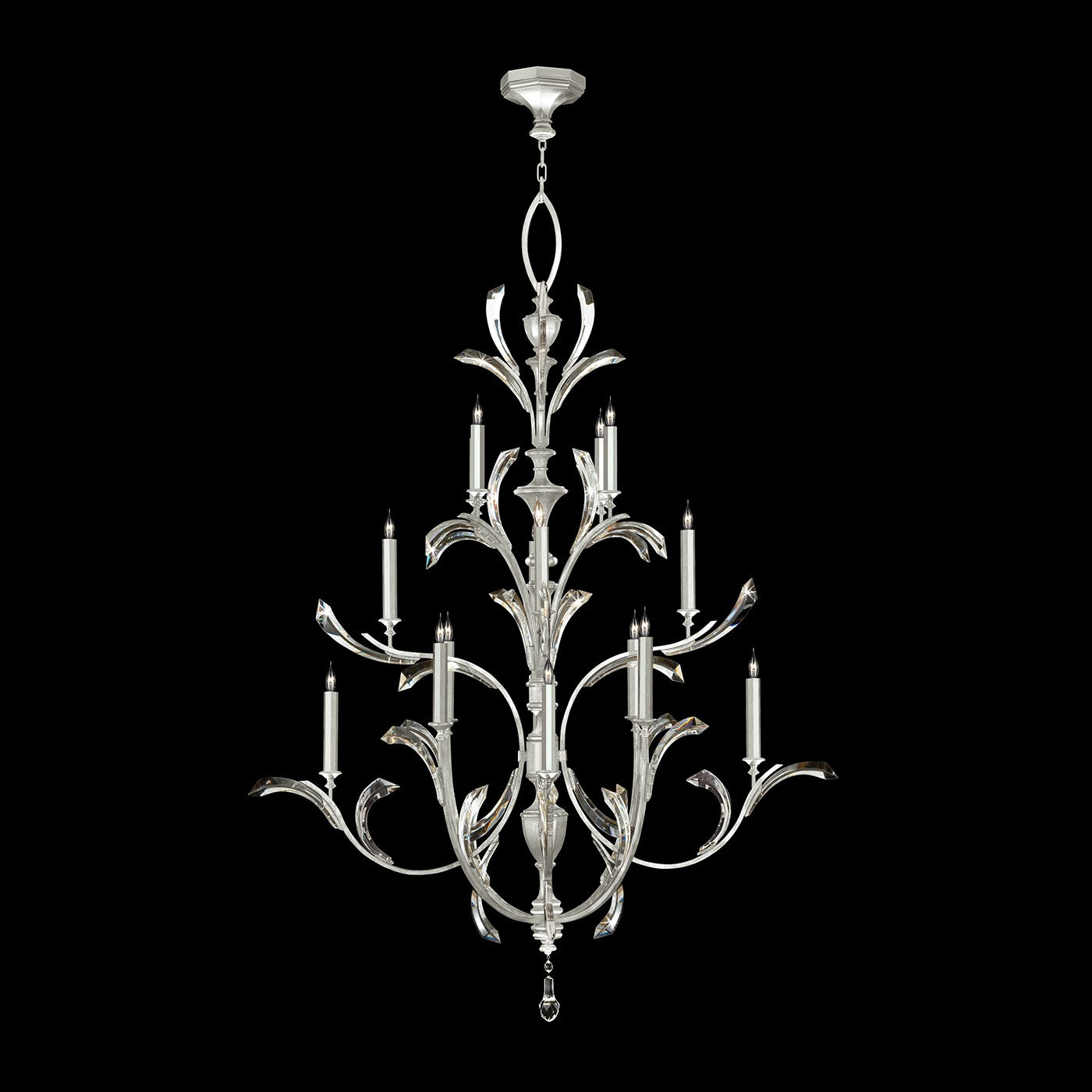 Fine Art - 702040-SF4 - 16 Light Chandelier - Beveled Arcs - Silver