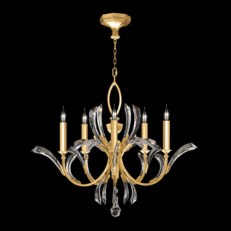 Fine Art Handcrafted Lighting - 702240-SF3 - Five Light Chandelier - Beveled Arcs - Gold