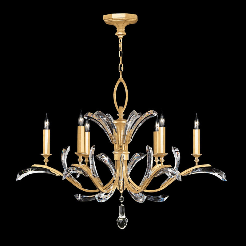 Fine Art Handcrafted Lighting - 702440-SF3 - Six Light Chandelier - Beveled Arcs - Gold