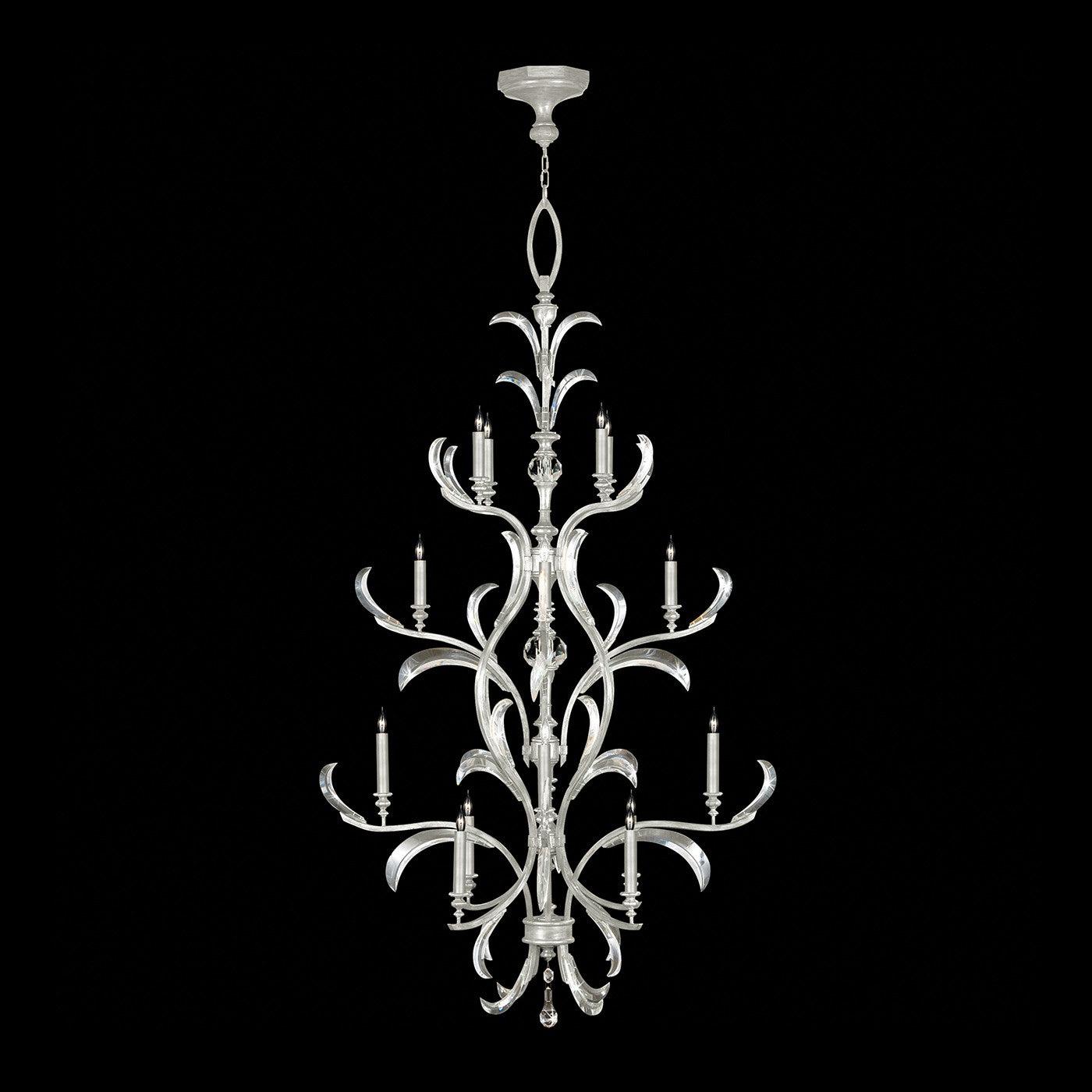 Fine Art - 704040-SF4 - 16 Light Chandelier - Beveled Arcs - Silver