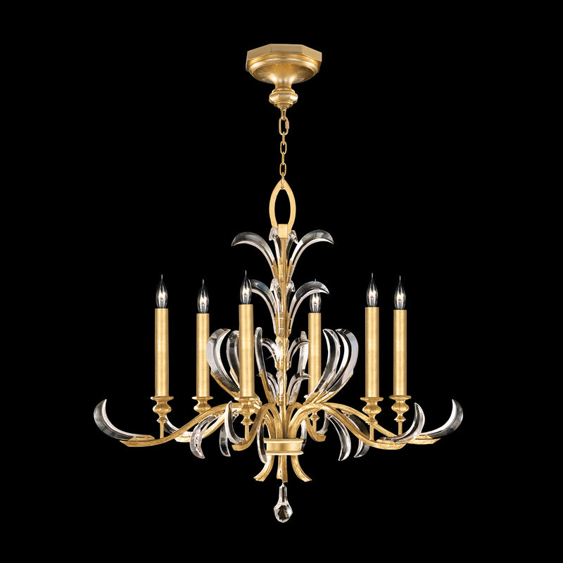 Fine Art Handcrafted Lighting - 739140-SF3 - Six Light Chandelier - Beveled Arcs - Gold
