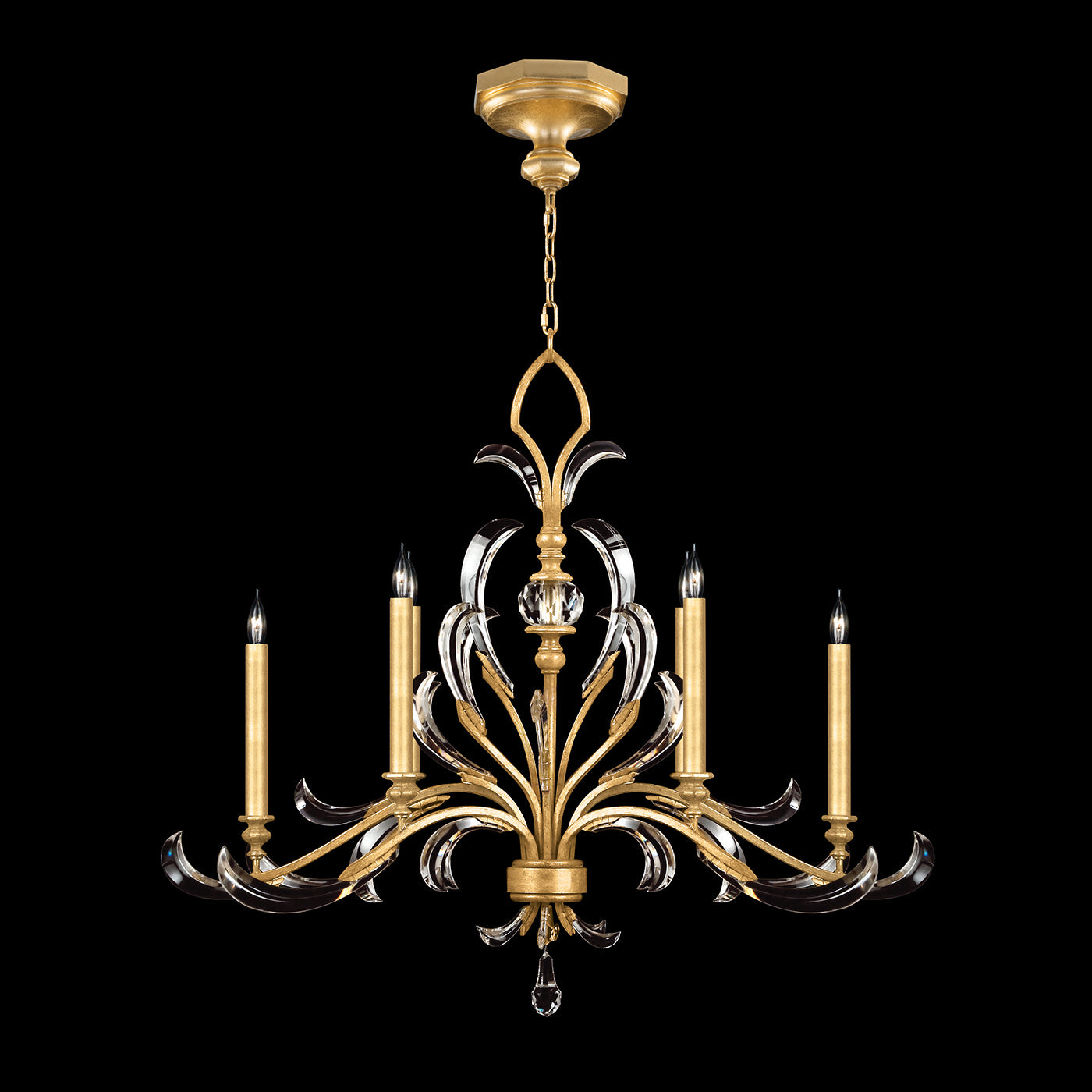 Fine Art - 739240-SF3 - Six Light Chandelier - Beveled Arcs - Gold
