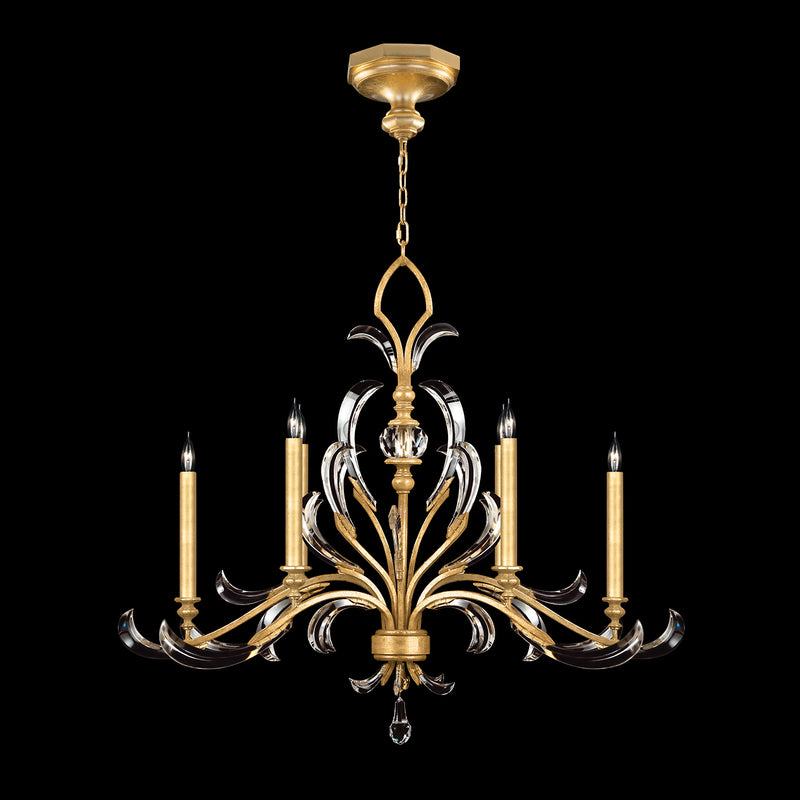 Fine Art Handcrafted Lighting - 739240-SF3 - Six Light Chandelier - Beveled Arcs - Gold