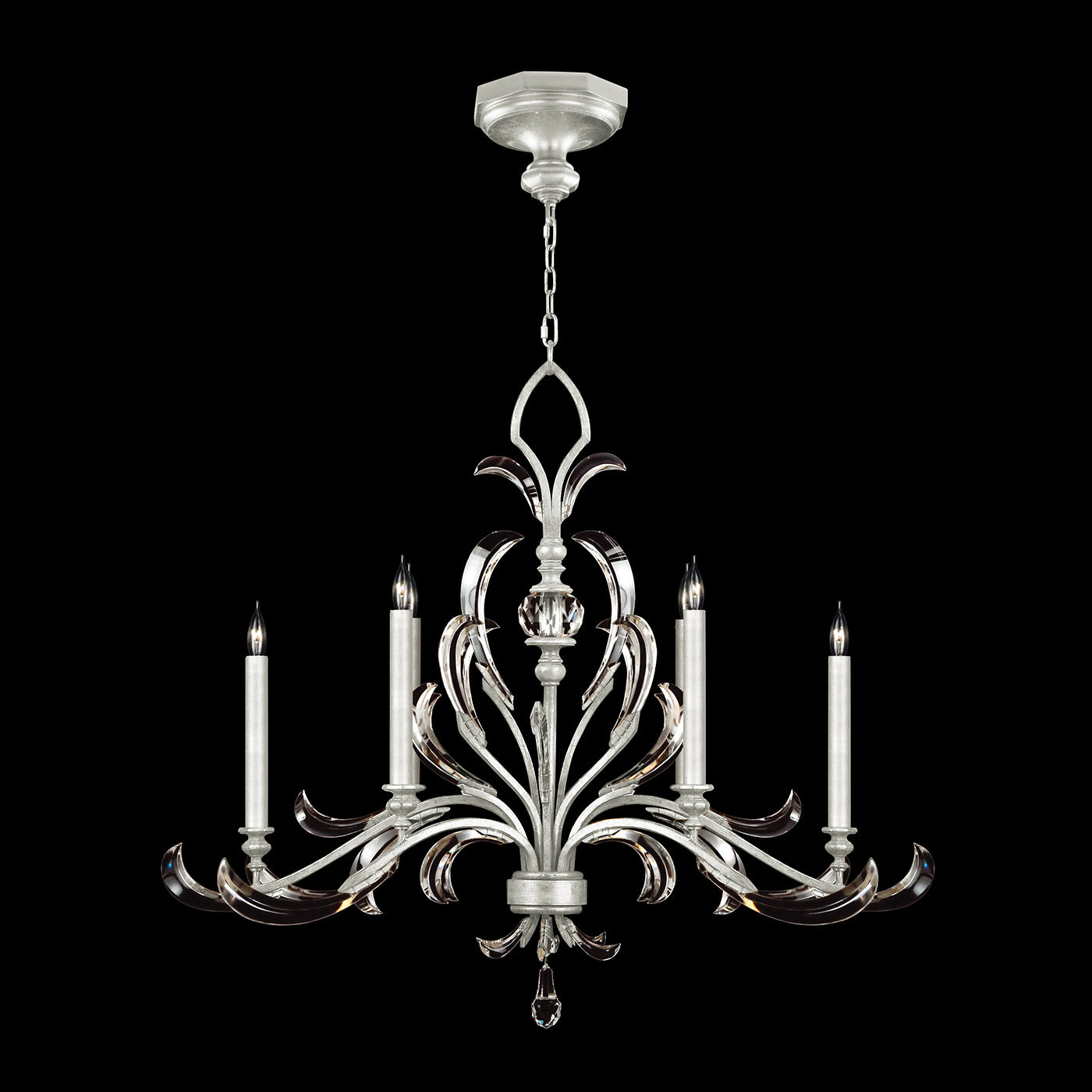 Fine Art - 739240-SF4 - Six Light Chandelier - Beveled Arcs - Silver