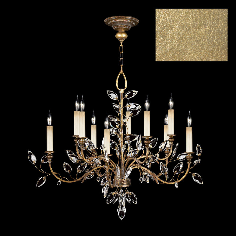 Fine Art Handcrafted Lighting - 753140-SF3 - Ten Light Chandelier - Crystal Laurel - Gold
