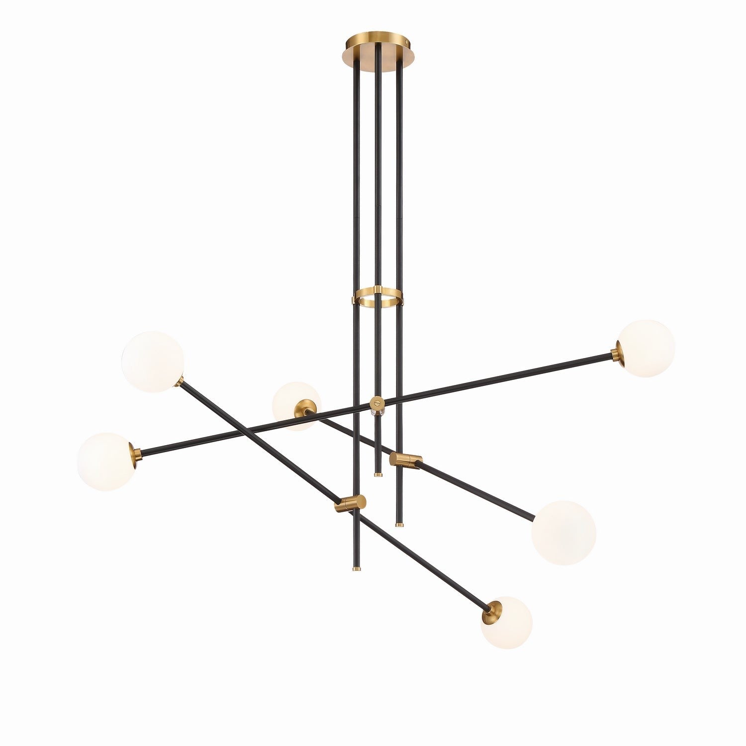George Kovacs - P8151-681 - Six Light Pendant - Cosmet - Coal And Aged Brass