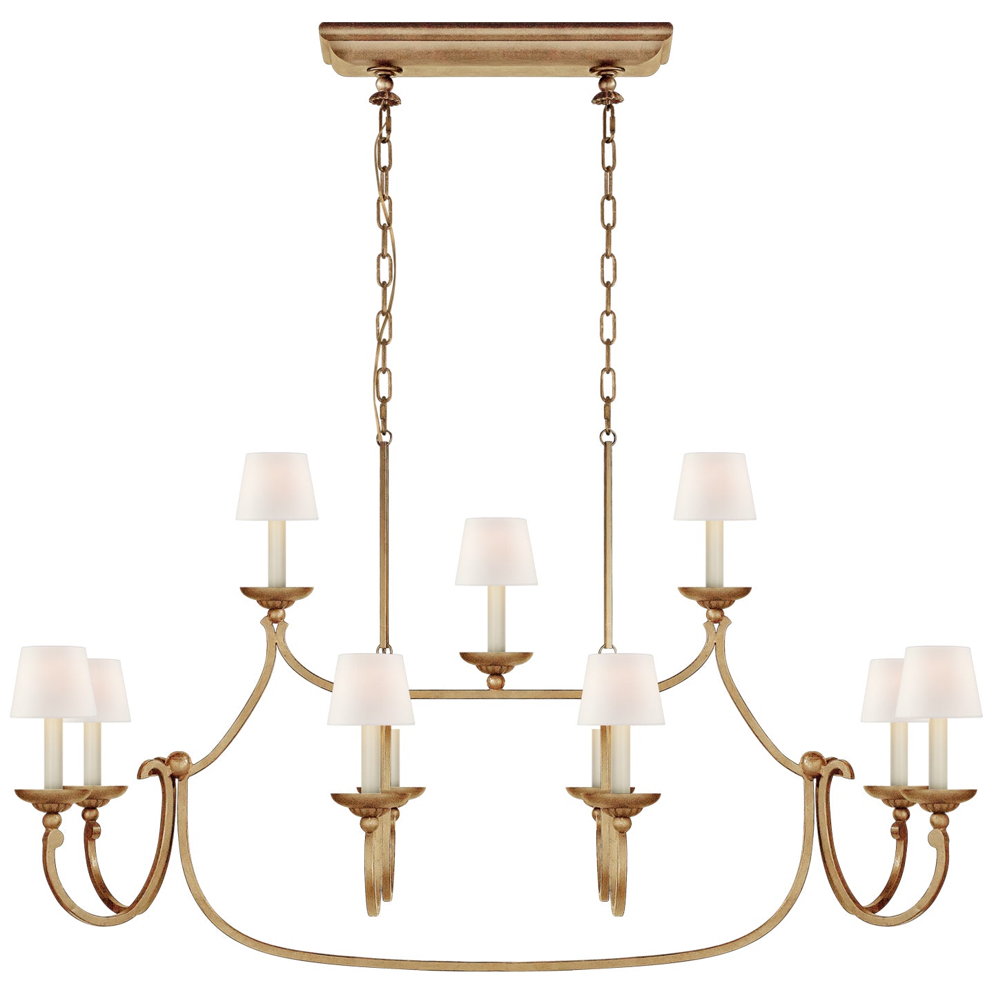 Visual Comfort Signature - CHC 5495GI-L - 11 Light Linear Pendant - Flemish - Gilded Iron