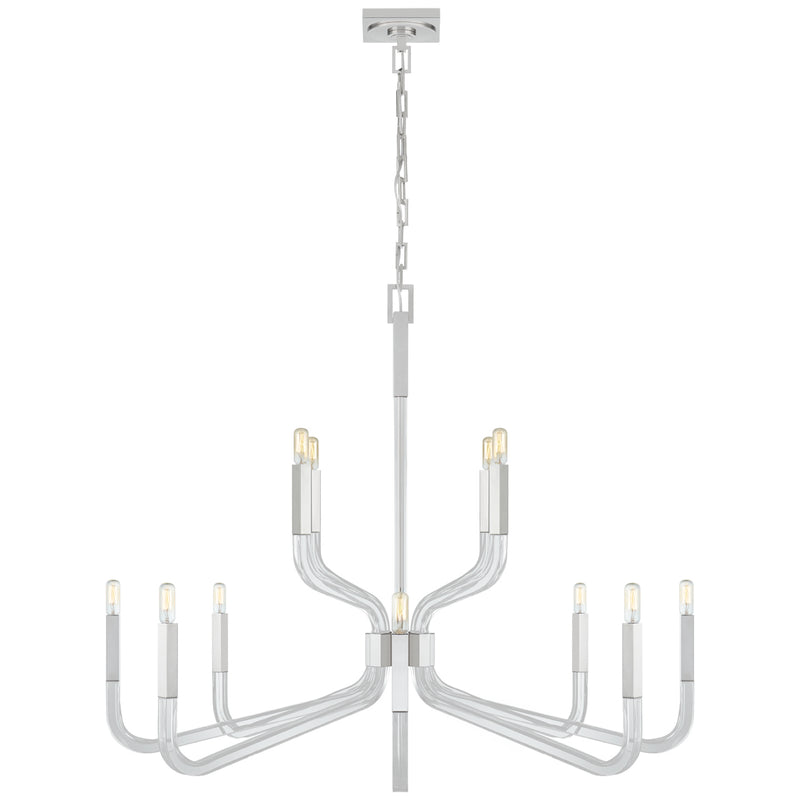 Visual Comfort Signature - CHC 5904PN/CG - 12 Light Chandelier - Reagan - Polished Nickel and Crystal