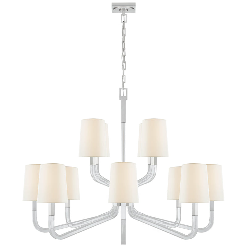 Visual Comfort Signature - CHC 5904PN/CG-L - 12 Light Chandelier - Reagan - Polished Nickel and Crystal