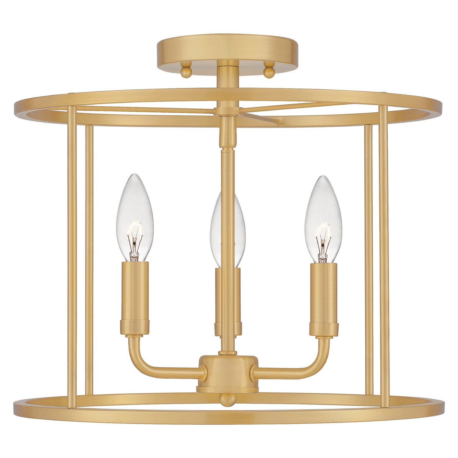 Quoizel - ABR1714AB - Three Light Semi Flush Mount - Abner - Aged Brass