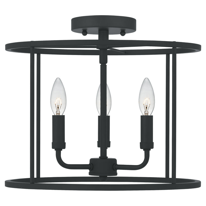 Quoizel - ABR1714MBK - Three Light Semi Flush Mount - Abner - Matte Black