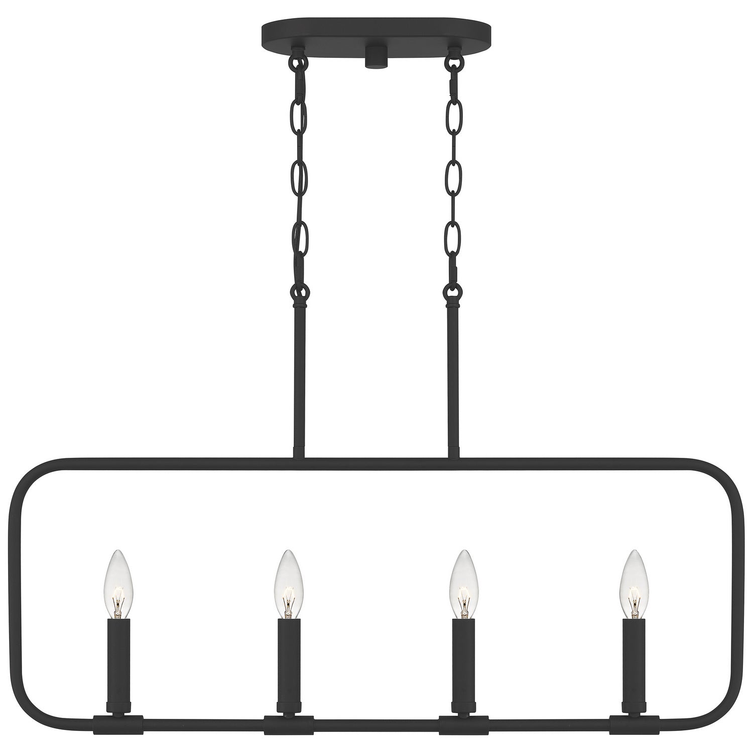 Quoizel - ABR432MBK - Four Light Linear Chandelier - Abner - Matte Black