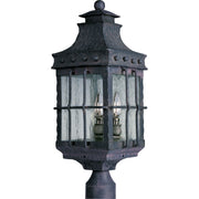 Maxim - 30080CDCF - Three Light Outdoor Pole/Post Lantern - Nantucket - Country Forge