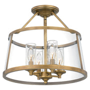 Quoizel - BAW1716WS - Four Light Semi-Flush Mount - Barlow - Weathered Brass