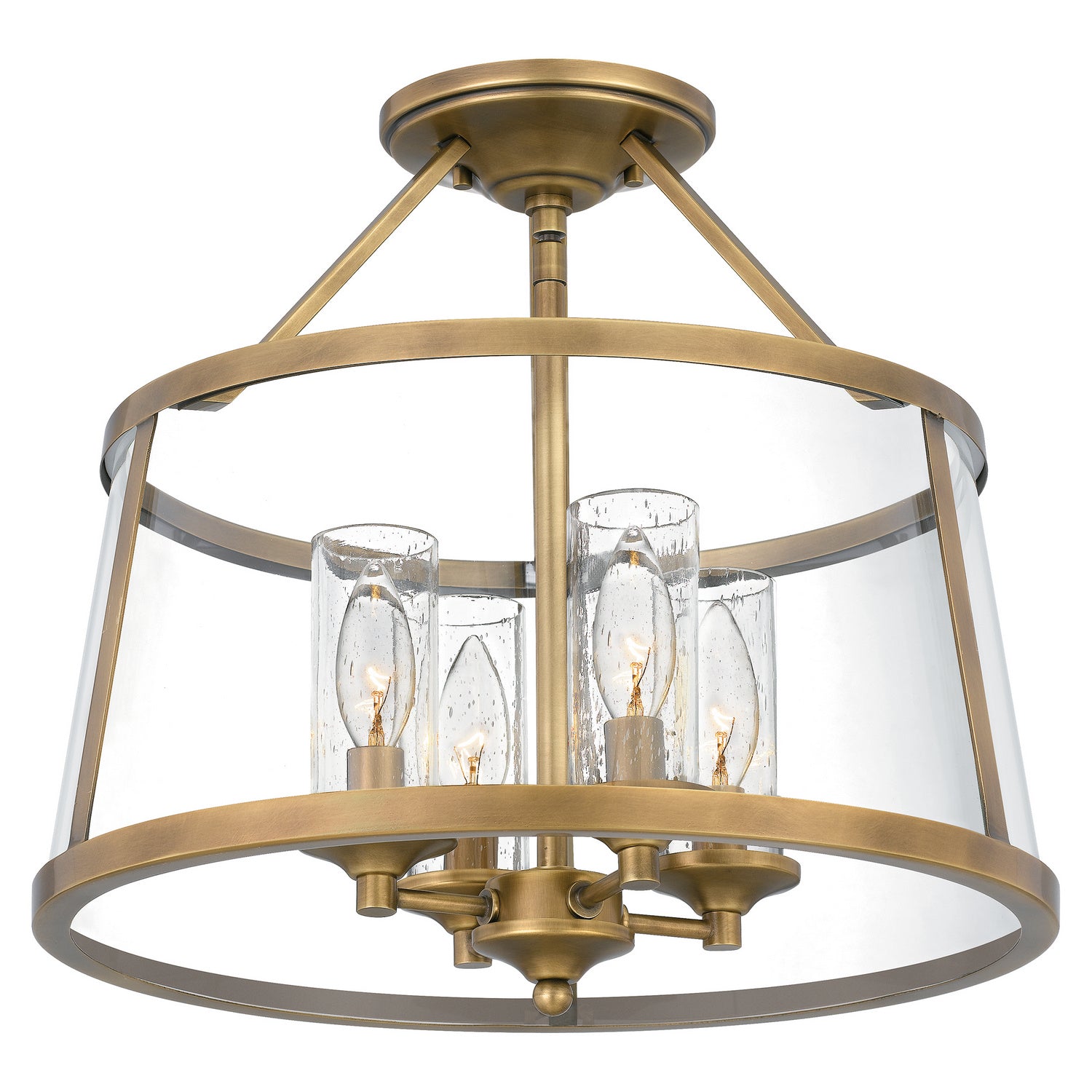 Quoizel - BAW1716WS - Four Light Semi-Flush Mount - Barlow - Weathered Brass