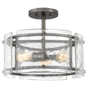 Quoizel - FTS1716MM - Three Light Semi Flush Mount - Fortress - Mottled Silver