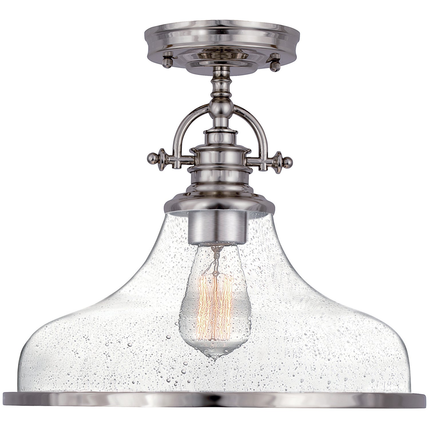 Quoizel - GRTS1714BN - One Light Semiflush Mount - Grant - Brushed Nickel