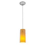 Access - 28033-3C-BS/CLAM - LED Pendant - Glass'n Glass Cylinder - Brushed Steel