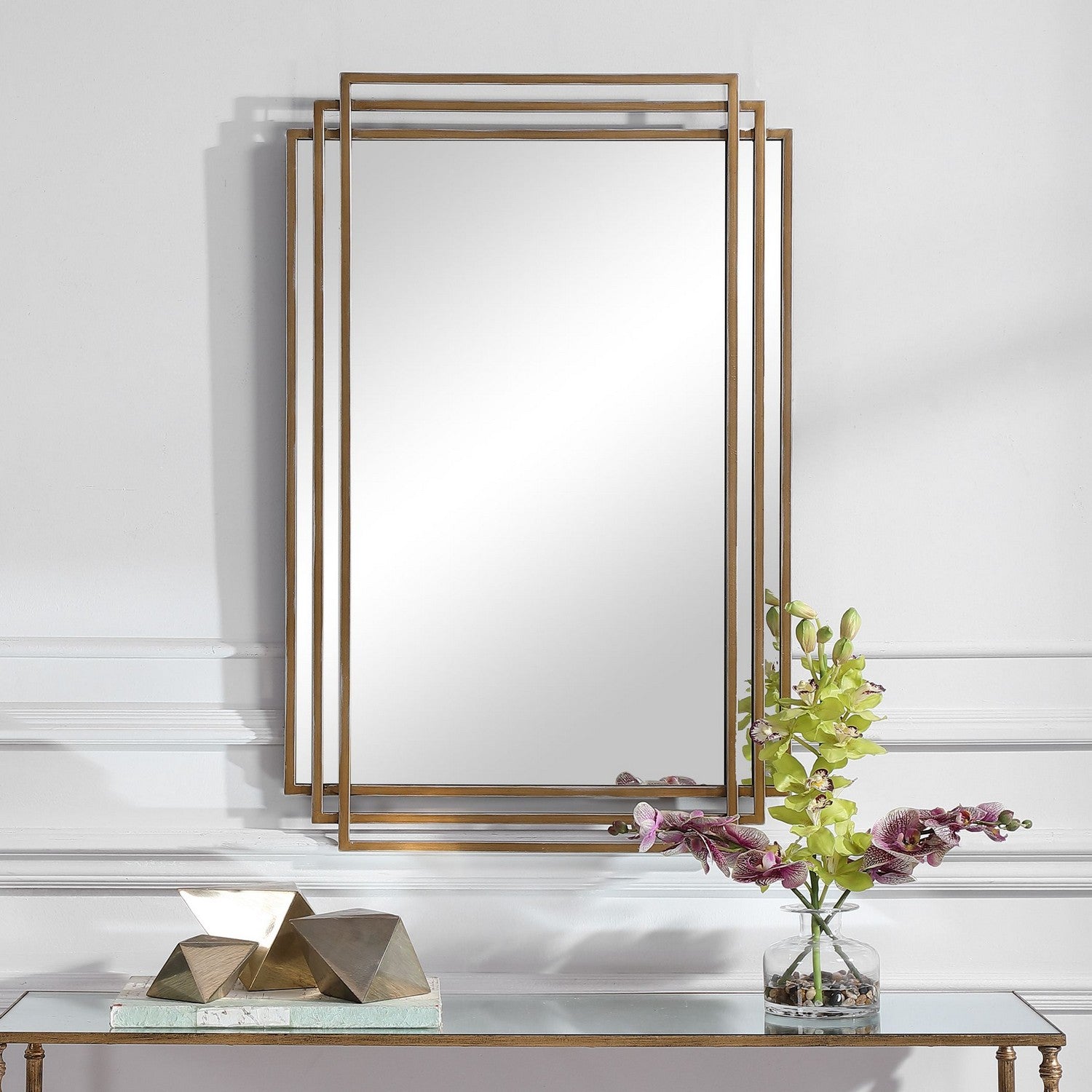 Uttermost - 09688 - Mirror - Amherst - Brushed Gold With Silver Highlights