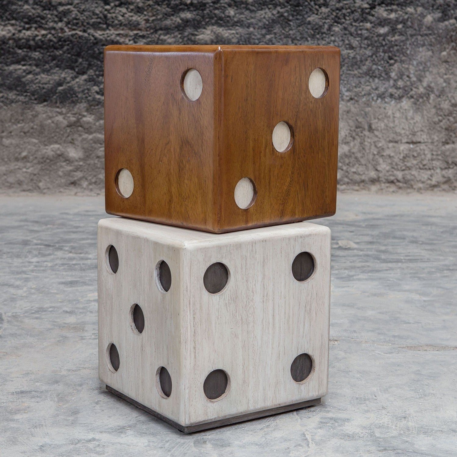 Uttermost - 25485 - Accent Table - Roll - Distressed Ebony And White