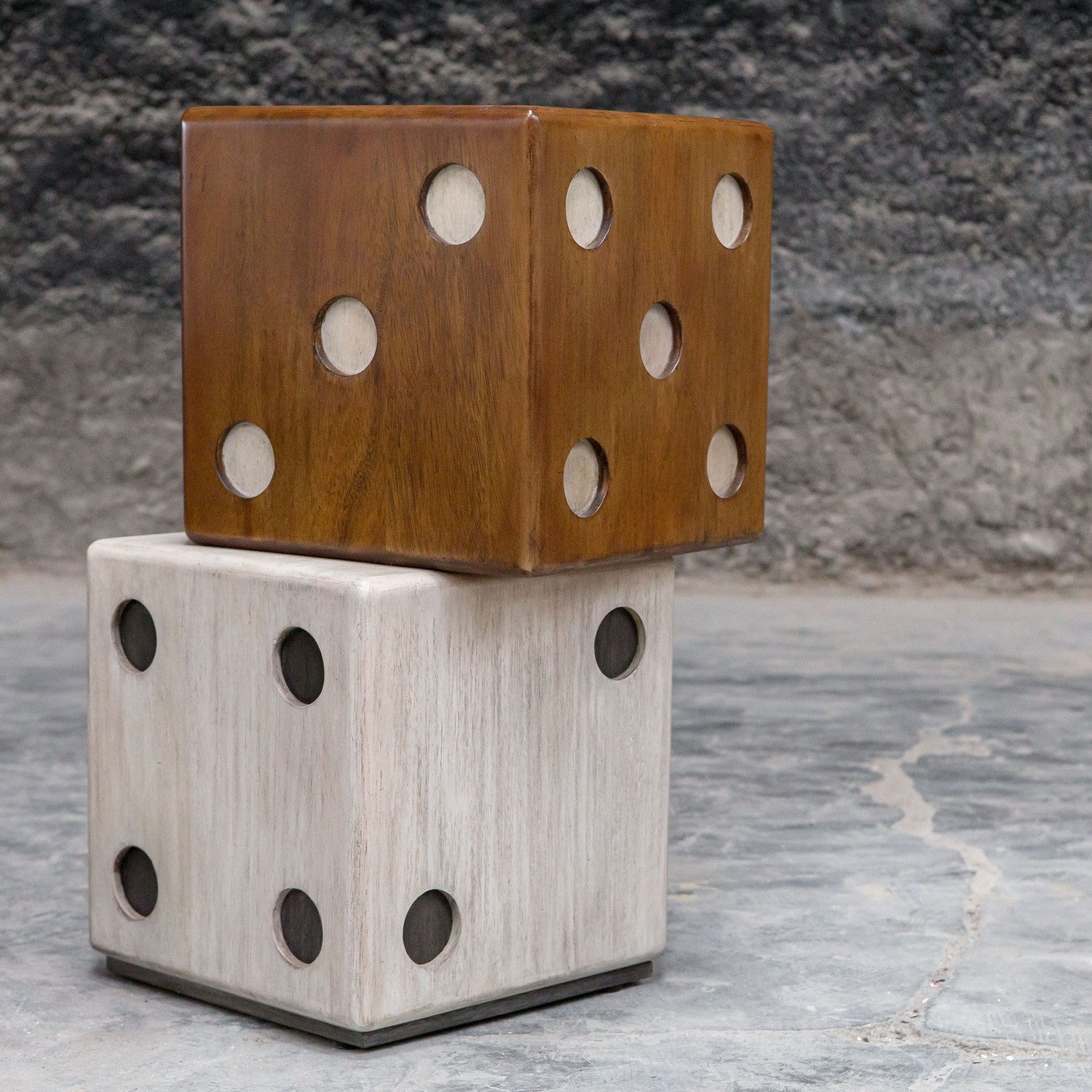 Uttermost - 25485 - Accent Table - Roll - Distressed Ebony And White