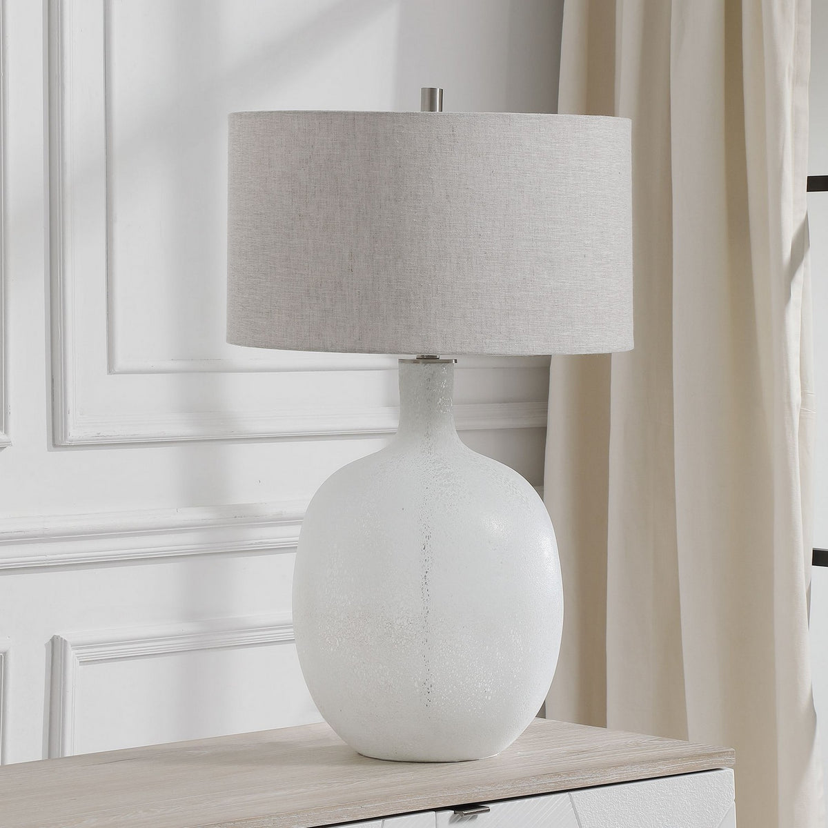 Uttermost - 28469-1 - One Light Table Lamp - Whiteout - Brushed Nickel