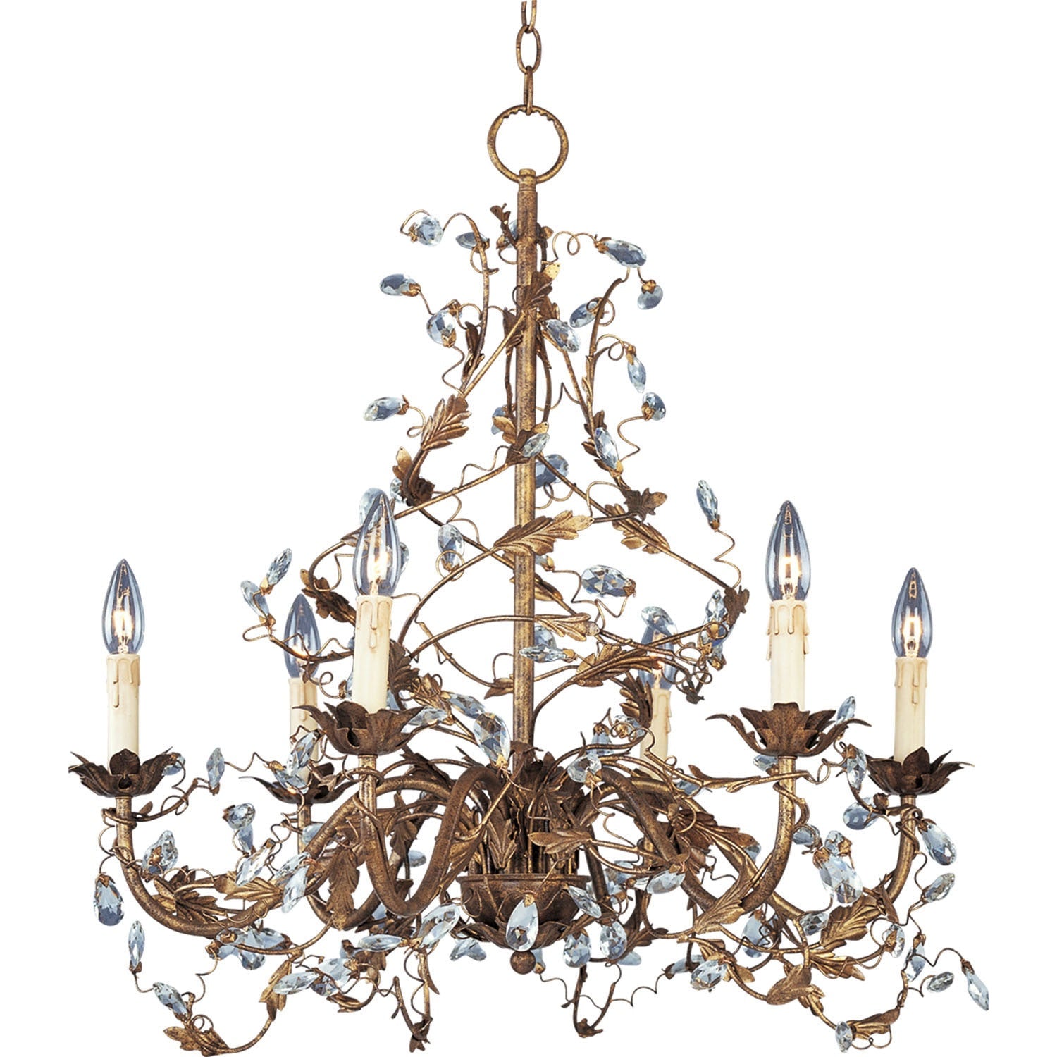 Maxim - 2851EG - Six Light Chandelier - Elegante - Etruscan Gold