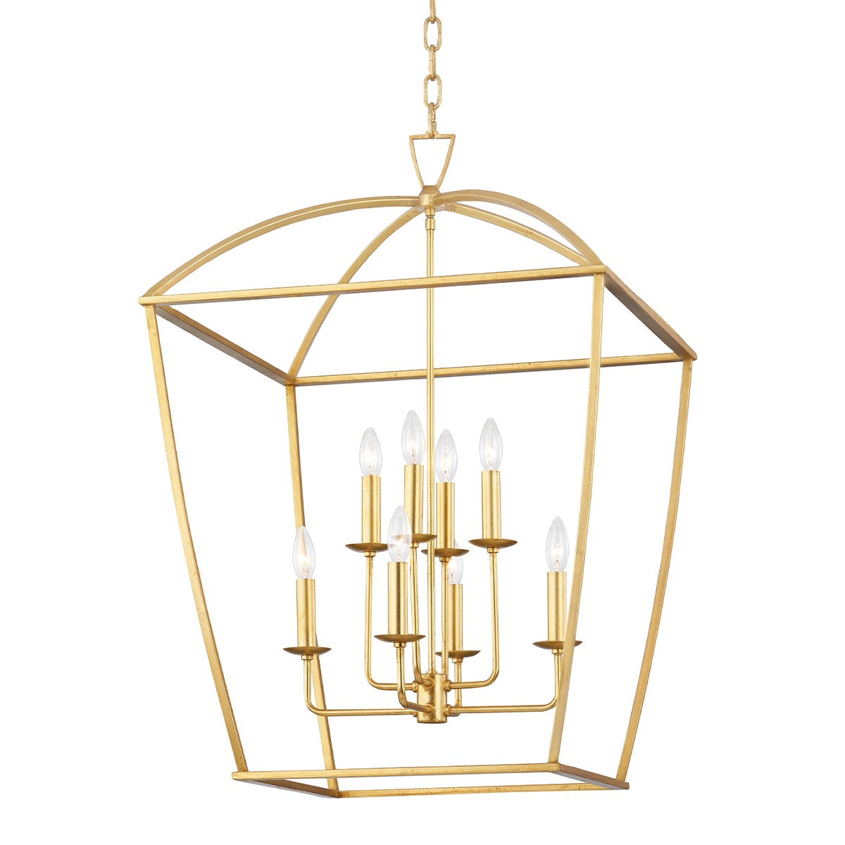 Hudson Valley - 8324-GL - Eight Light Lantern - Bryant - Gold Leaf