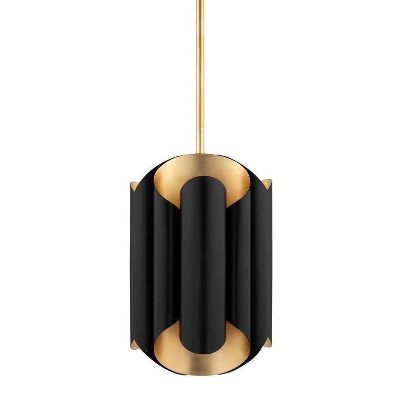 Hudson Valley - 8513-GL/BK - Six Light Pendant - Banks - Gold Leaf/Black