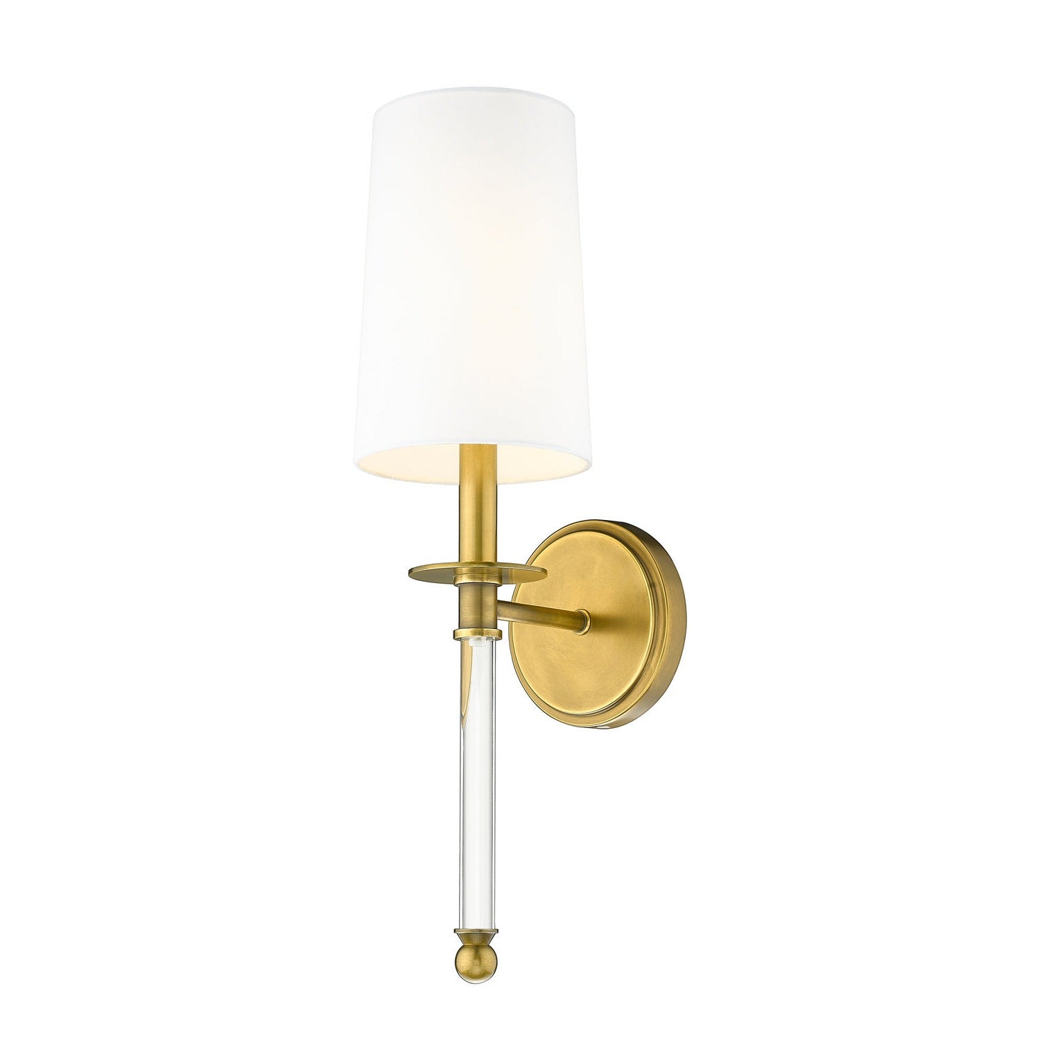 Z-Lite - 808-1S-RB-WH - One Light Wall Sconce - Mila - Rubbed Brass