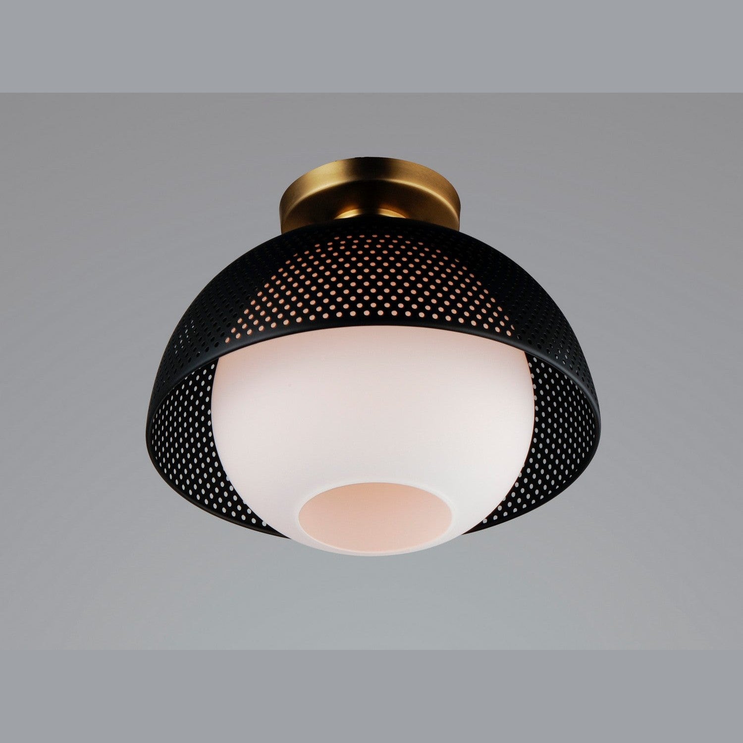 Maxim - 10083WTBKSBR - One Light Flush Mount - Perf - Black / Satin Brass