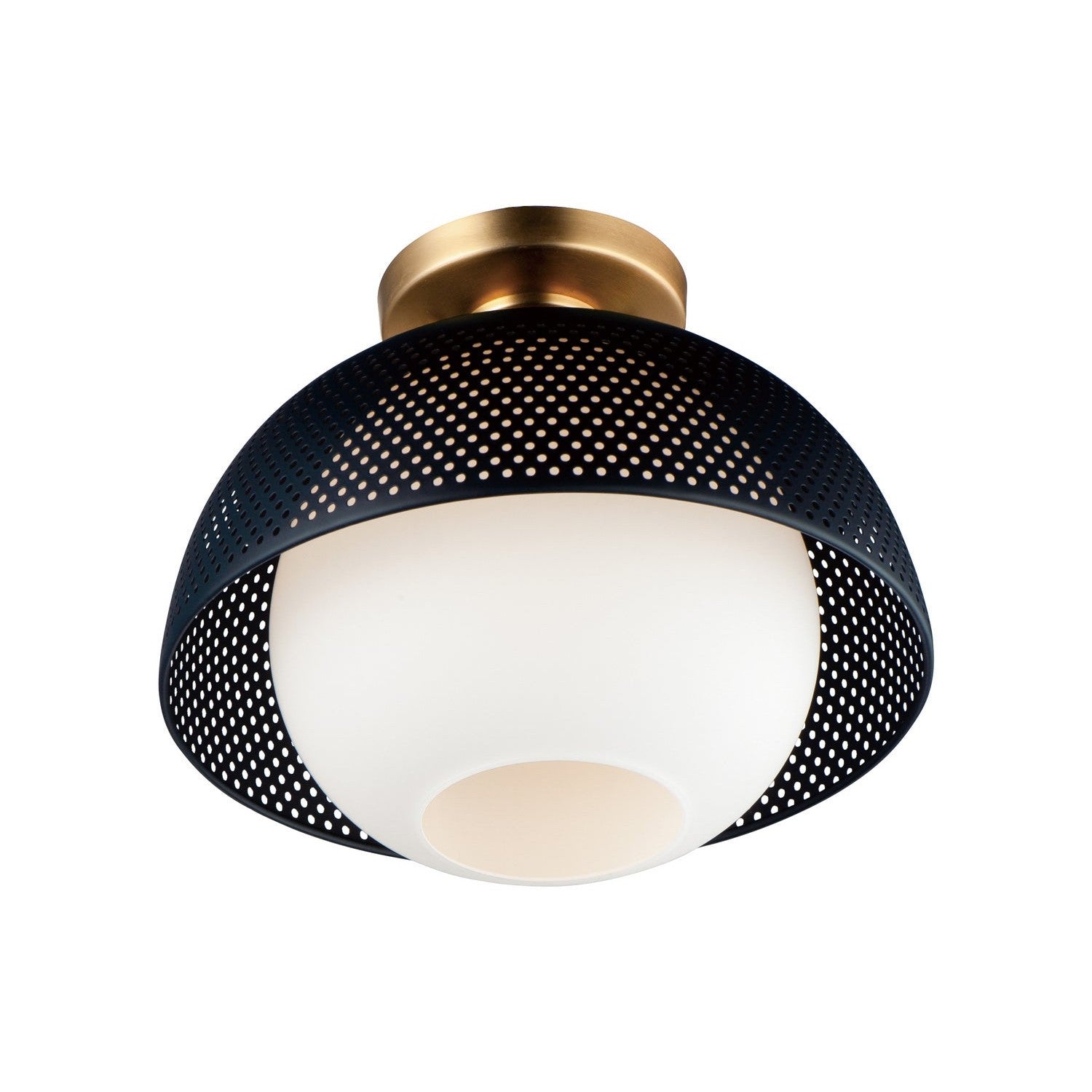 Maxim - 10083WTBKSBR - One Light Flush Mount - Perf - Black / Satin Brass