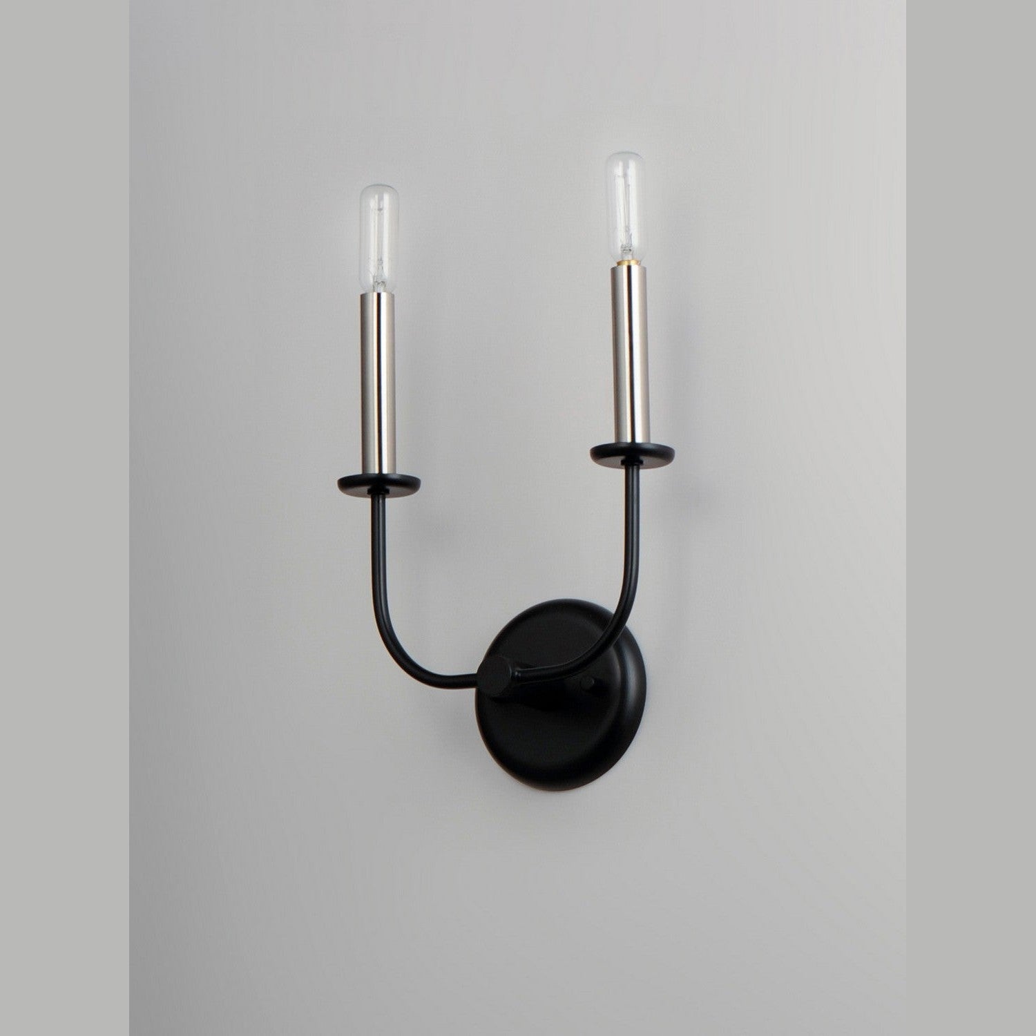 Maxim - 10322BKSN - Two Light Wall Sconce - Wesley - Black / Satin Nickel