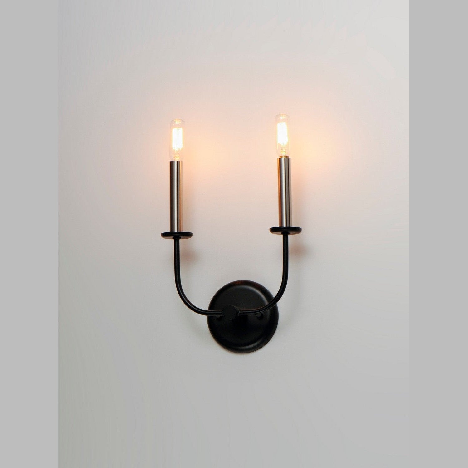 Maxim - 10322BKSN - Two Light Wall Sconce - Wesley - Black / Satin Nickel