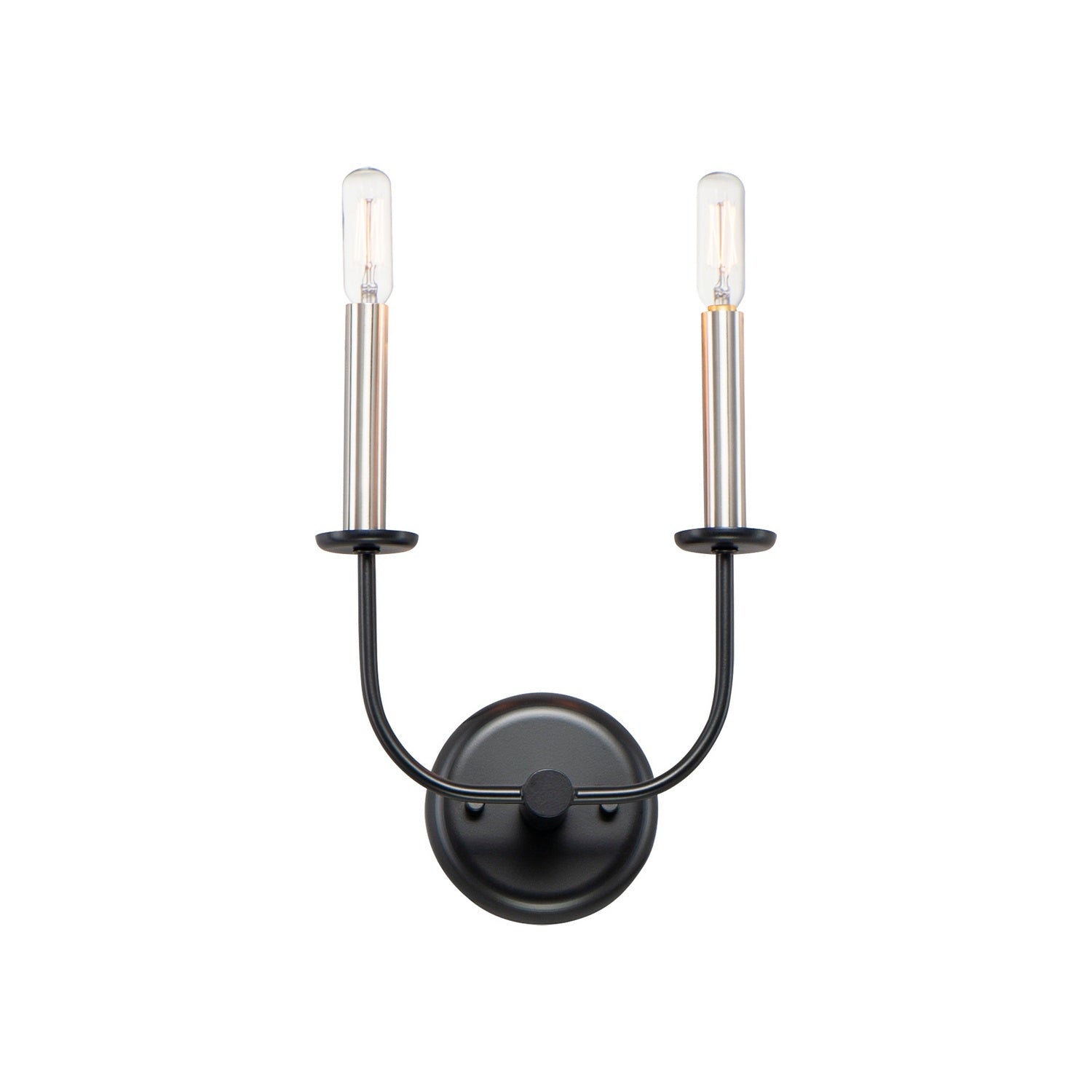 Maxim - 10322BKSN - Two Light Wall Sconce - Wesley - Black / Satin Nickel