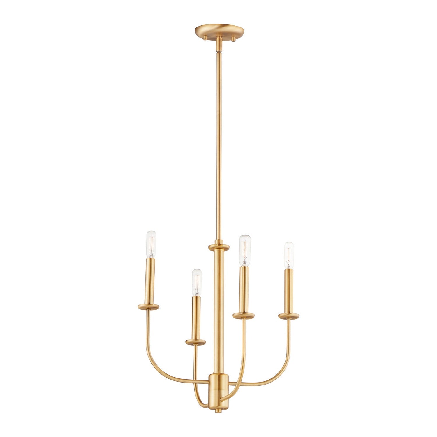 Maxim - 10324SBR - Four Light Chandelier - Wesley - Satin Brass