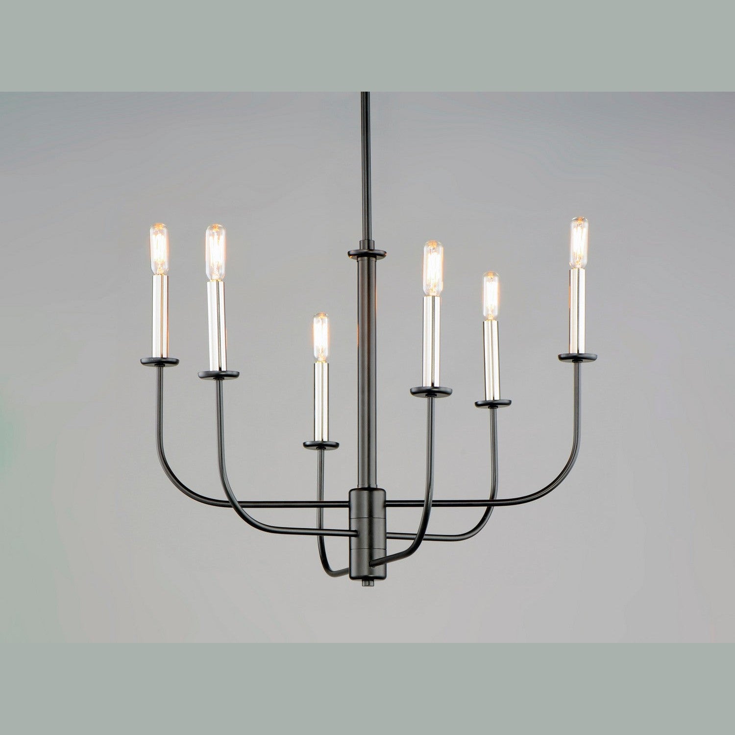 Maxim - 10326BKSN - Six Light Chandelier - Wesley - Black / Satin Nickel