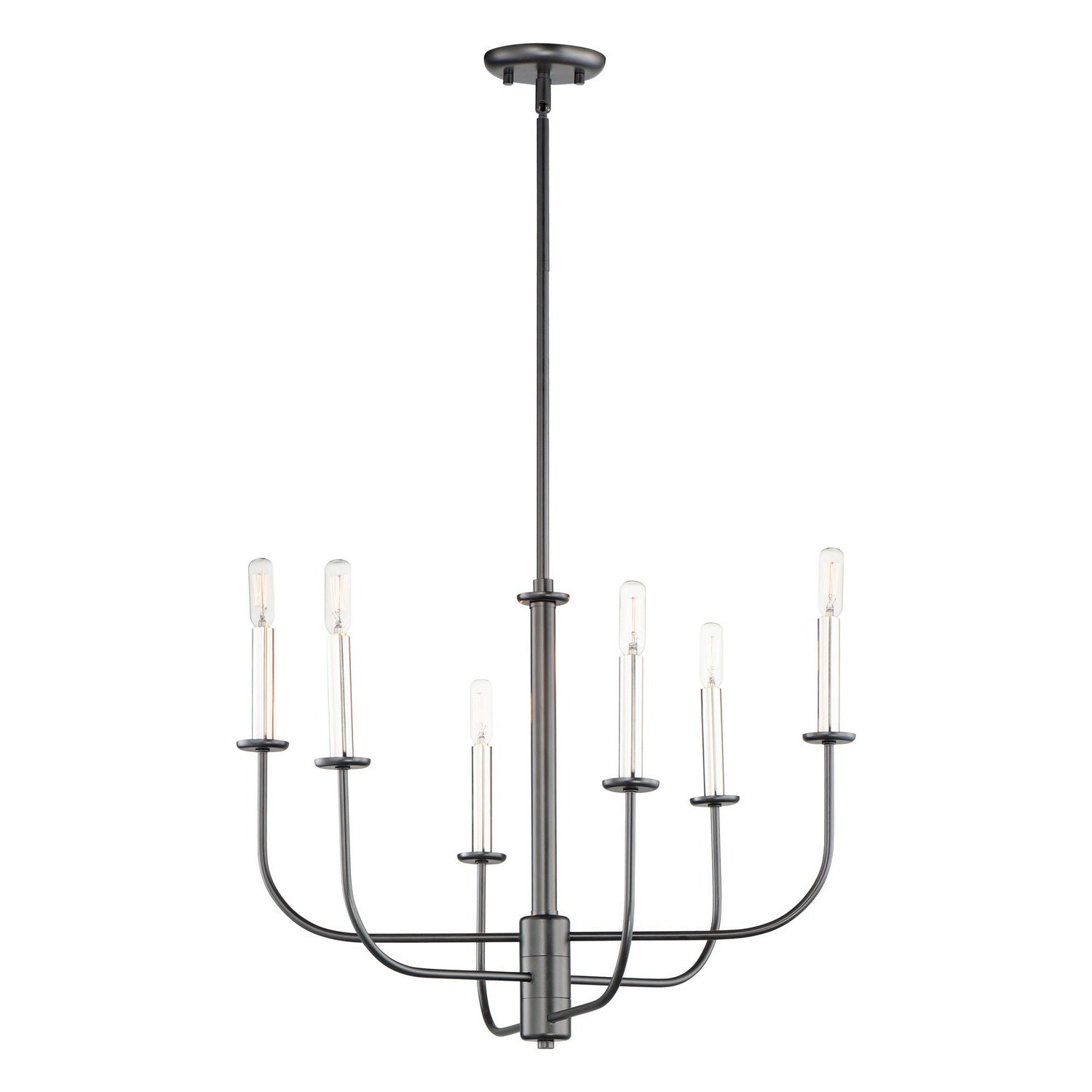 Maxim - 10326BKSN - Six Light Chandelier - Wesley - Black / Satin Nickel