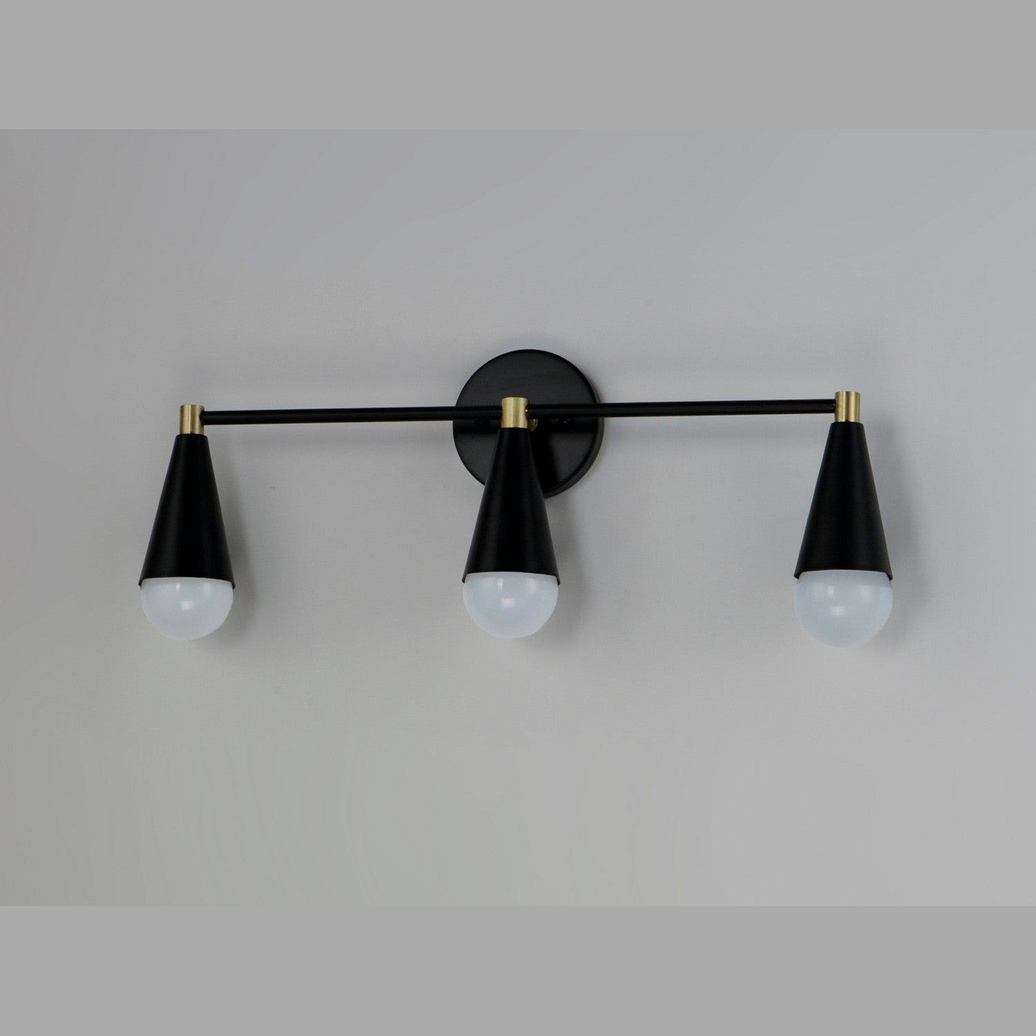Maxim - 11263BKSBR - Three Light Bath Vanity - Lovell - Black / Satin Brass
