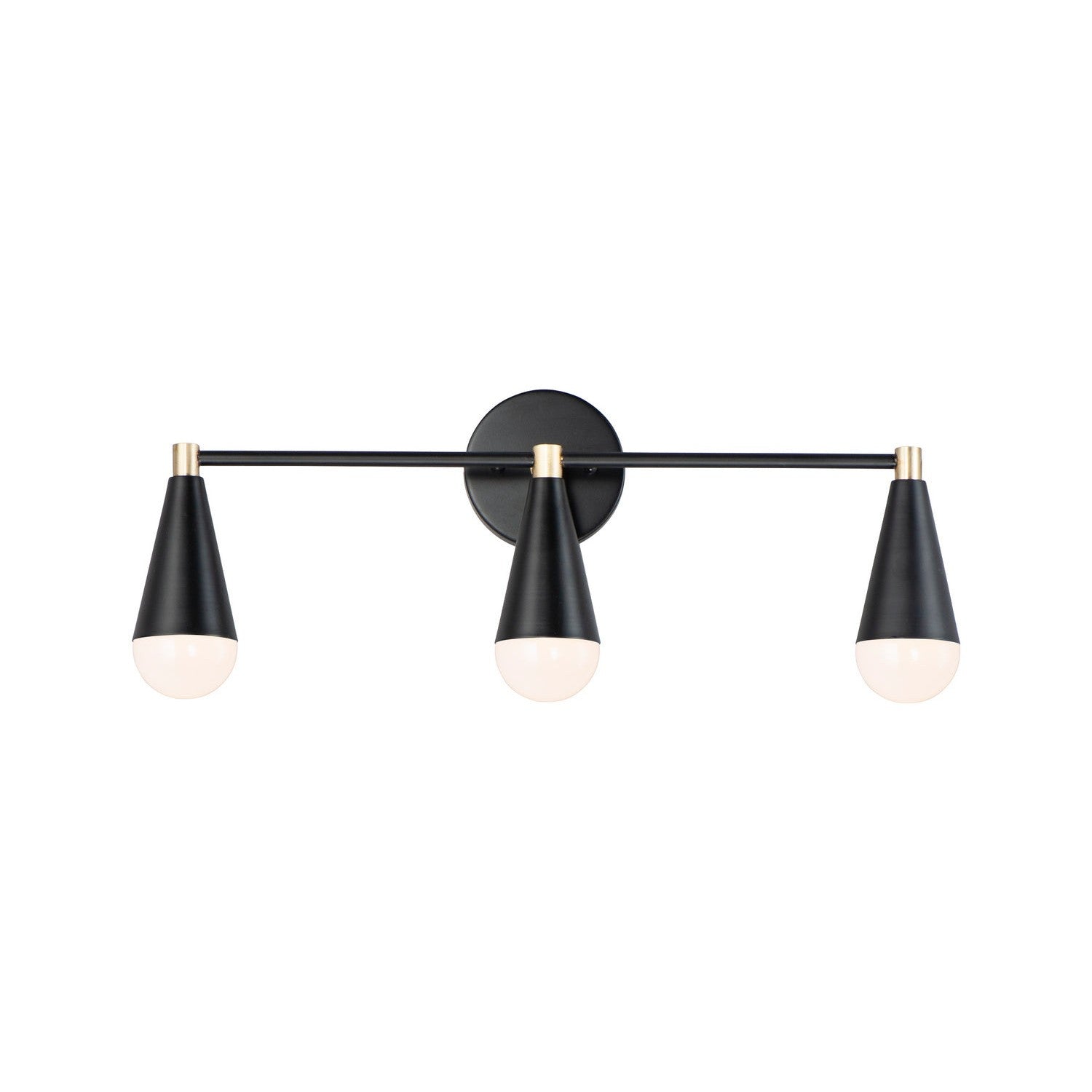 Maxim - 11263BKSBR - Three Light Bath Vanity - Lovell - Black / Satin Brass